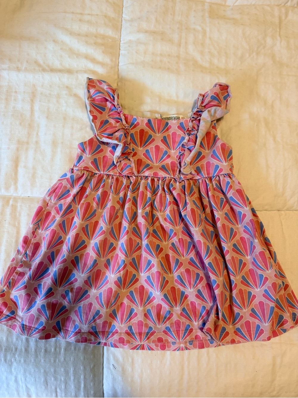 Girls' Pink Multi-Color Ruffle Casual Dress